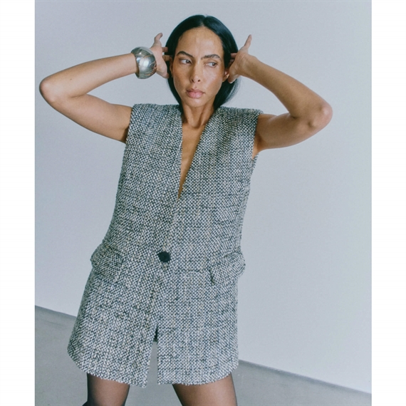 Copenhagen Muse CMRUBI-WAISTCOAT Vest, Jet Stream w. Black 